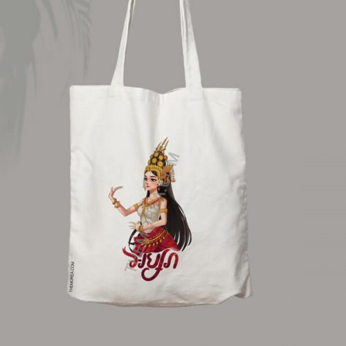 Red Apsara Dancing Canvas Bag