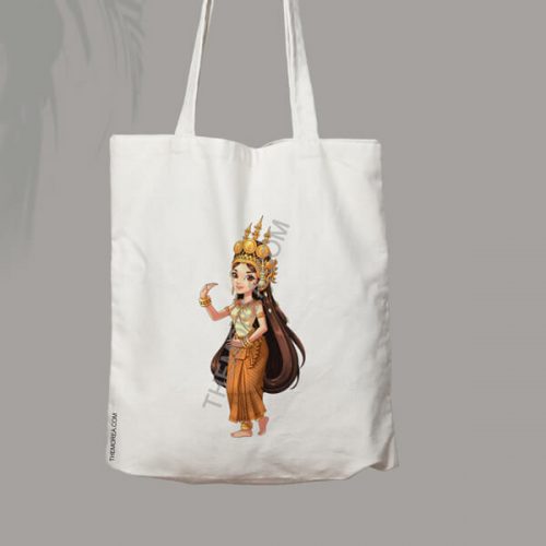 Orange Apsara Canvas Bag