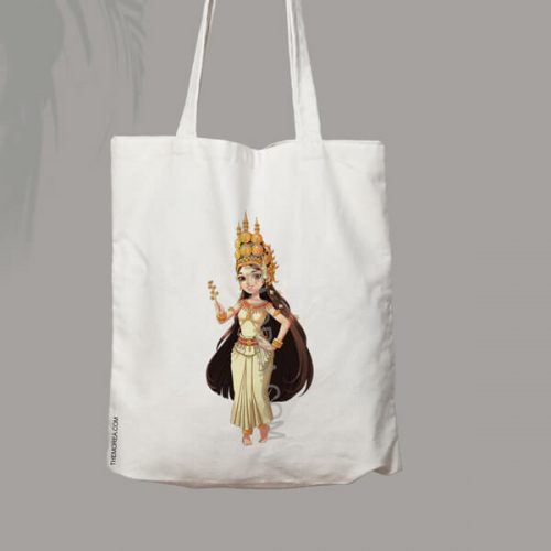 White Apsara Canvas Bag