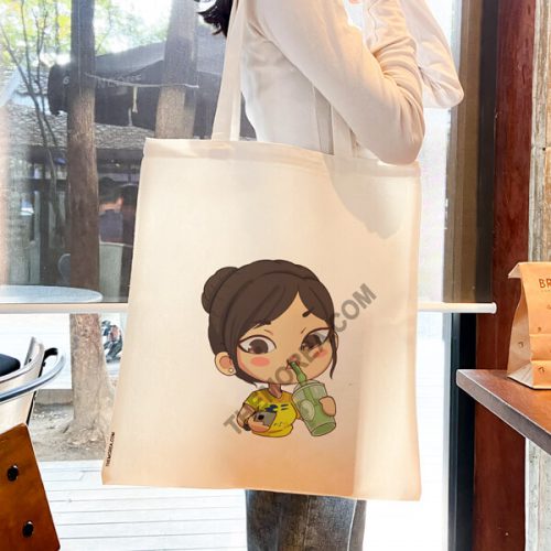 Drinking Girl Canvas Bag