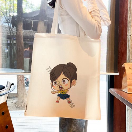 Pointing girl Canvas Bag