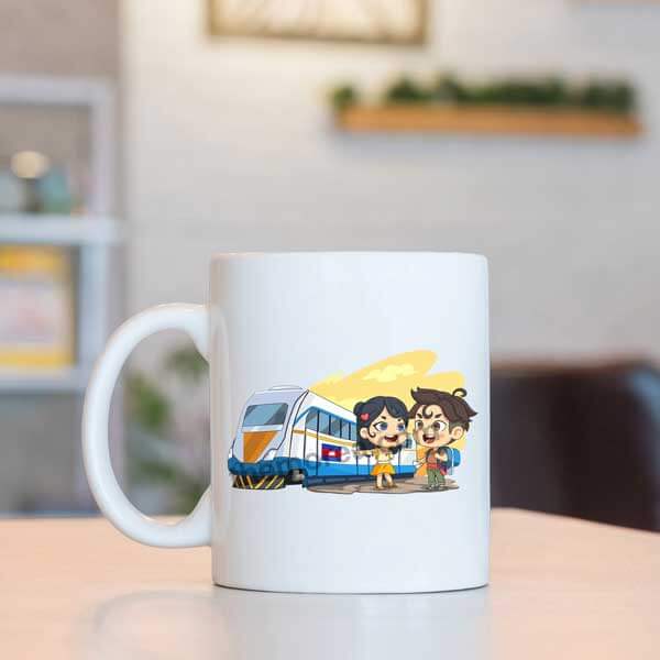 Train Station Couple Mug