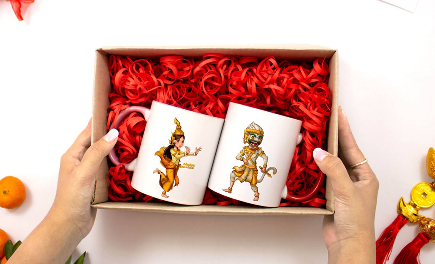 Sovan-macha-mug and Hanuman Mug